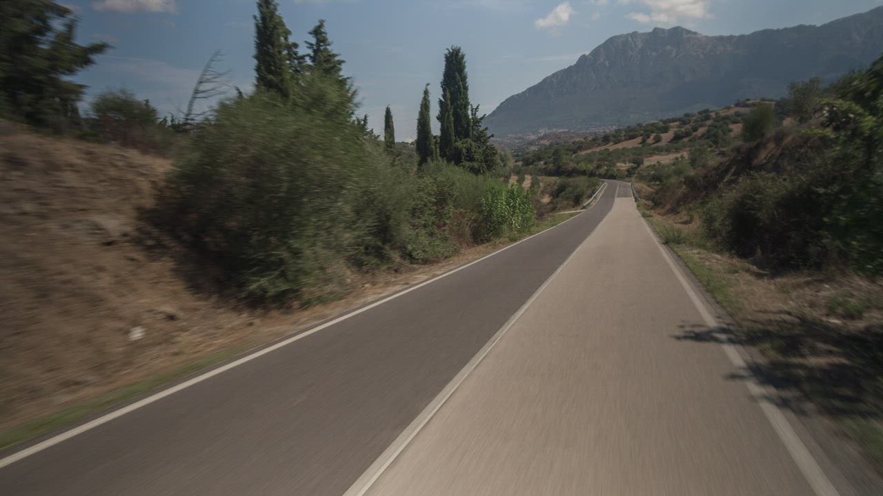 Point of view from a bus passenger seat roading in a highway